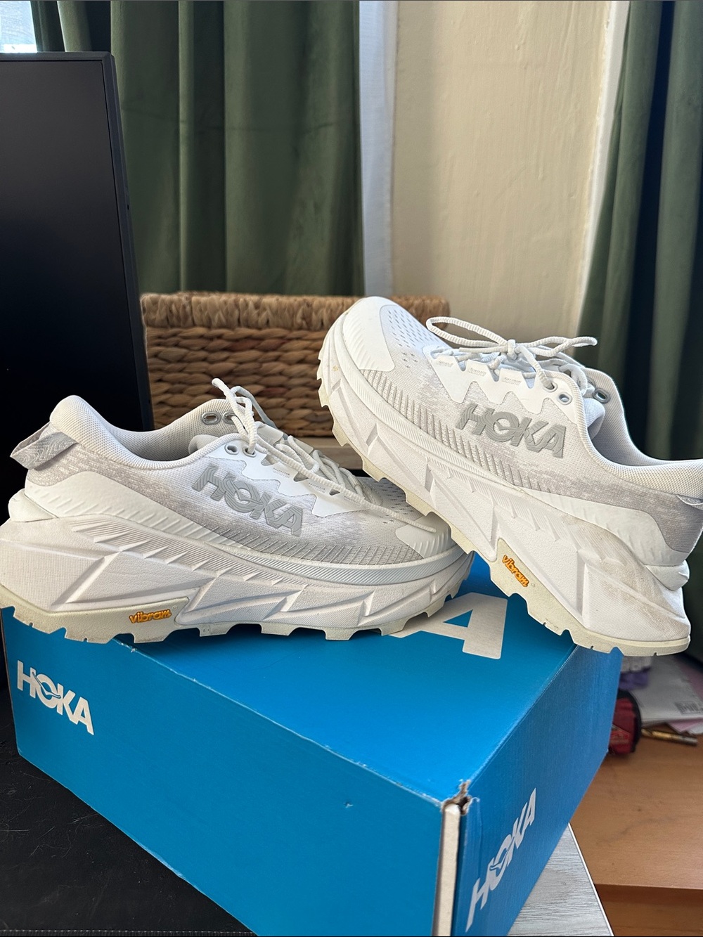 Hoka White Women's Cushioned Road/Trail Running Shoes